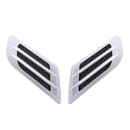 2 PCS Euro Style Plastic Decorative Air Flow Intake Turbo Bonnet Hood Side Vent Grille Cover With Self-adhesive Sticker
