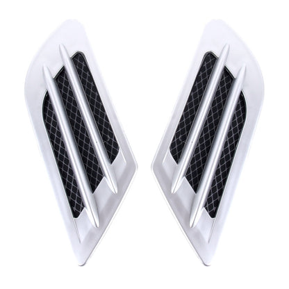 2 PCS Euro Style Plastic Decorative Air Flow Intake Turbo Bonnet Hood Side Vent Grille Cover With Self-adhesive Sticker