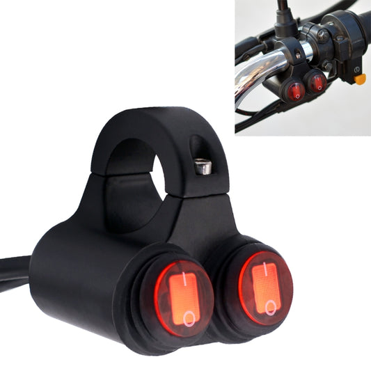 Phare de moto Projecteur auxiliaire Étanche en alliage d'aluminium Double interrupteurs clignotants avec témoin lumineux, Double clignotant