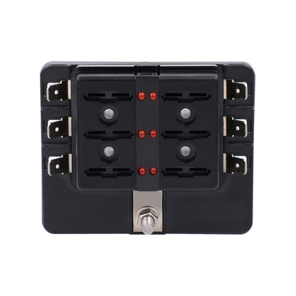 1 in 6 Out Fuse Box PC Terminal Block Fuse Holder Kits with LED Warning Indicator for Auto Car Truck Boat, 1 in 6 Out (PC Terminal Block)