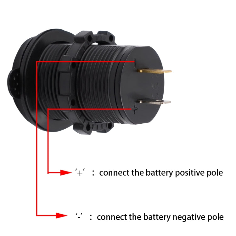 Universal Car Charger 2 Port Power Socket Power Dual USB Charger 5V 4.2A IP66 with Aperture, 4.2A with Aperture (Red Light)