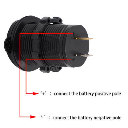 Universal Car Charger 2 Port Power Socket Power Dual USB Charger 5V 4.2A IP66 with Aperture, 4.2A with Aperture (Red Light)