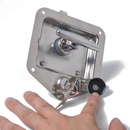 Folding T Handle Lock Stainless Steel Flush Mount Tool Box for Trailer / Yacht / Truck, A1218-01