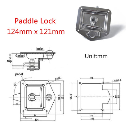 Folding T Handle Lock Stainless Steel Flush Mount Tool Box for Trailer / Yacht / Truck, A1218-01