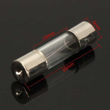 100 PCS 5 x 20mm Fuse Assorted Kits Glass Fuses Tube 0.2A 0.5A 1A 2A 3A 5A 8A 10A 15A 20A, 100pcs 5 x 20mm