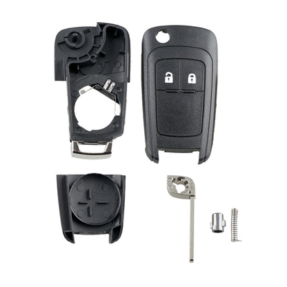 For Opel Car Keys Replacement 2 Buttons Car Key Case with Foldable Key Blade, 2 Buttons with Foldable Key Blade