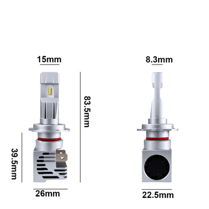 2 PCS M3 H7 DC9-32V / 17W / 6500K / 2000LM IP68 Car LED Headlight Lamps, H7