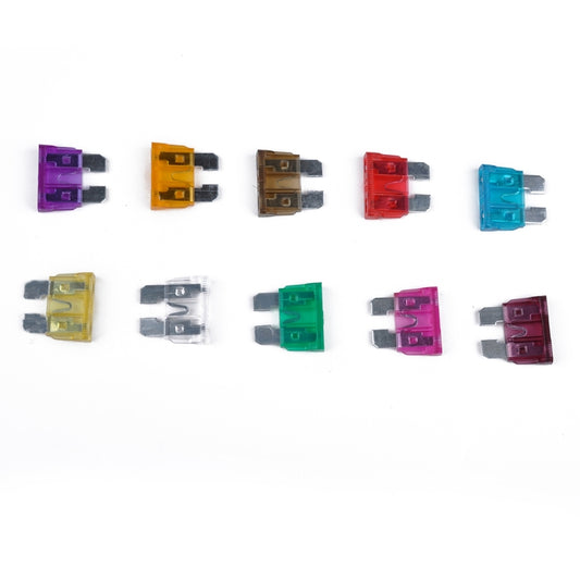 100 PCS Mix Assorted Car Motorcycle Truck Blade Fuse Set 3A 5A 7.5A 10A 15A 20A 25A 30A 35A 40A with Huse Holder, 100 PCS