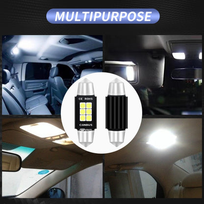 2 PCS 42mm DC12V-24V 3W 6000K 660LM 6LEDs SMD-3030 Car Reading Lamp / License Plate Light, 42mm