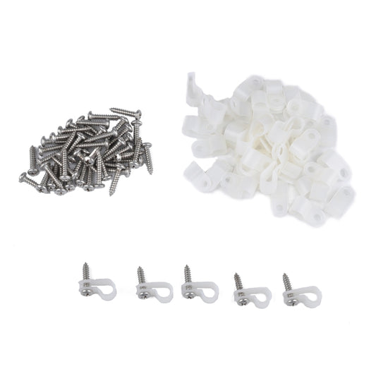 50 PCS 5/16 inch Rope Light R-Style Mounting Clips with Stainless Screws and Number Tube Cable Marker, 50 PCS 5/16 inch