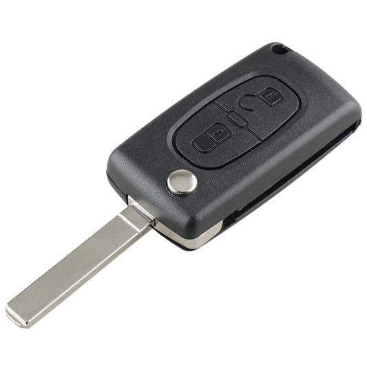 Pour clé de voiture télécommande intelligente PEUGEOT 2 boutons avec signal ASK, puce intégrée, batterie et support, sans rainure, fréquence : 433 MHz, 2 boutons sans rainure