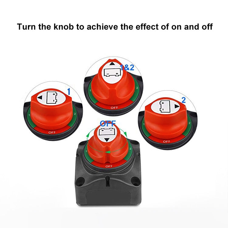 Car Auto RV Marine Boat Battery 3-level Current Distribution Selector Isolator Disconnect Rotary Switch Cut, A701-S