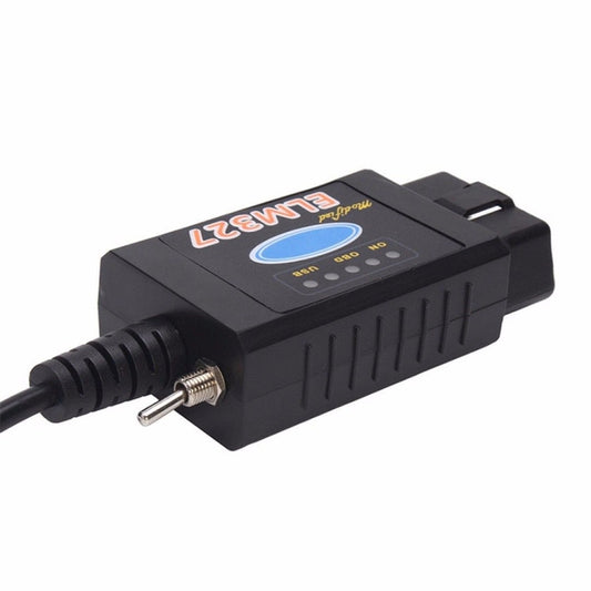 جهاز فحص أعطال السيارات ELM327 بواجهة USB OBDII مع مفتاح تشغيل، جهاز فحص أعطال السيارات