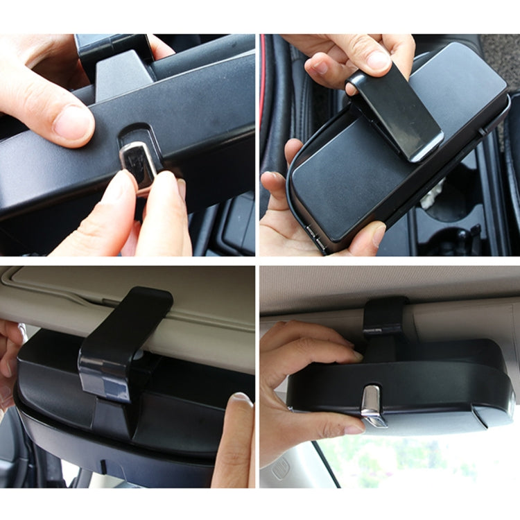Car Multi-functional Glasses Case Sunglasses Box with Card Slot, Flat Style, Flat Style (Black), Flat Style (Pink), Flat Style (Grey), Flat Style (Beige)