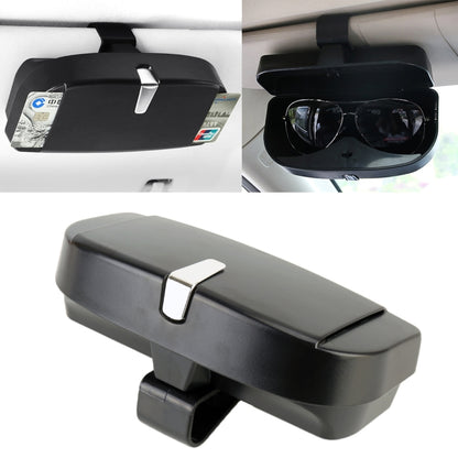 Car Multi-functional Glasses Case Sunglasses Box with Card Slot, Flat Style, Flat Style (Black), Flat Style (Pink), Flat Style (Grey), Flat Style (Beige)