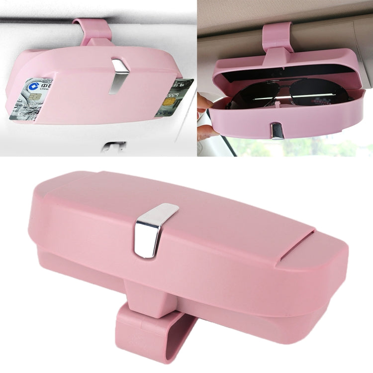 Car Multi-functional Glasses Case Sunglasses Box with Card Slot, Flat Style, Flat Style (Black), Flat Style (Pink), Flat Style (Grey), Flat Style (Beige)