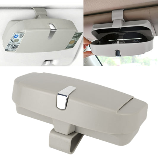Boîtier à lunettes de voiture multifonctionnel, étui à lunettes de soleil avec fente pour carte, style plat (gris), style plat (beige), style plat (noir), style plat (rose)