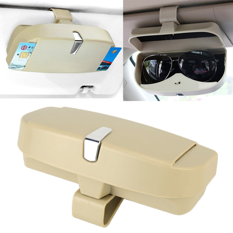 Car Multi-functional Glasses Case Sunglasses Box with Card Slot, Flat Style, Flat Style (Black), Flat Style (Pink), Flat Style (Grey), Flat Style (Beige)