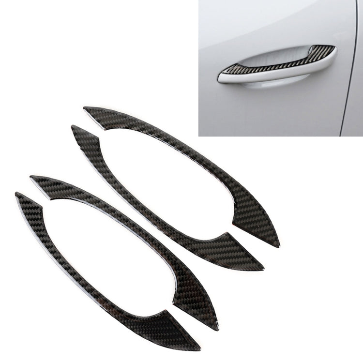 4 PCS Carbon Fiber Car Outside Door Handle Decorative Sticker for ...