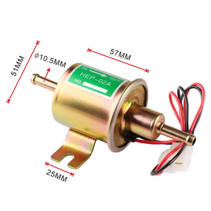HEP-02A Universal Car 24V Fuel Pump Inline Low Pressure Electric Fuel Pump, 24V (Silver)