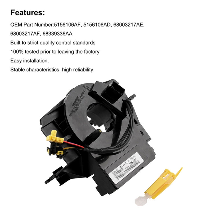 Car Steering Wheel Spiral Cable Clock Spring 5156106AF for Chrysler / Jeep / Dodge 2007-2016, For Chrysler