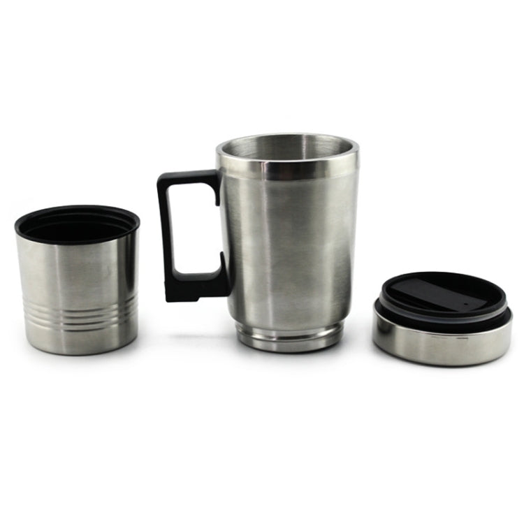 DC 12V Edelstahl Auto Wasserkocher, beheizte Tasse, Heizbecher mit Ladegerät Zigarettenanzünder, Fassungsvermögen: 300 ml, DC 12V