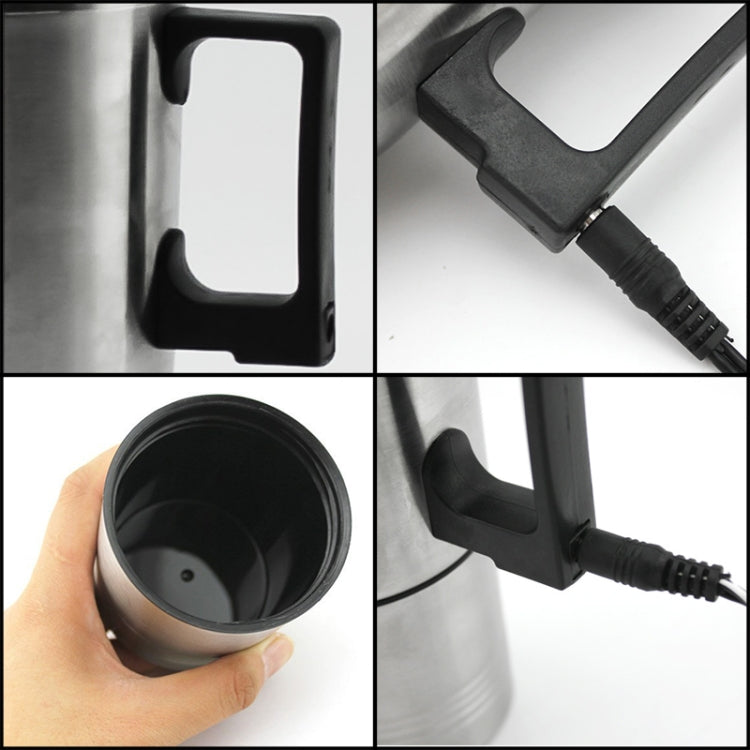 DC 12V Edelstahl Auto Wasserkocher, beheizte Tasse, Heizbecher mit Ladegerät Zigarettenanzünder, Fassungsvermögen: 300 ml, DC 12V