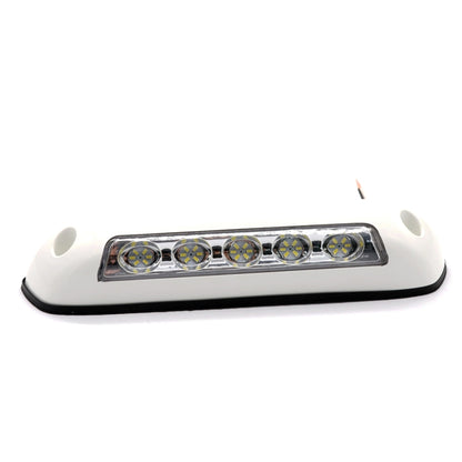 DC 12V 2.6W 6000K IP67 Marine RV Waterproof LED Stair Deck Dome Light Ceiling  Lamp, White Shell and Rubber Base, White Shell and Rubber Base