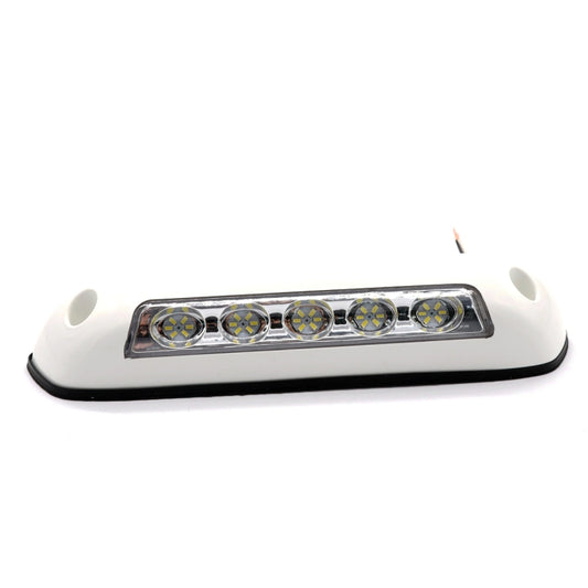 DC 12V 2.6W 6000K IP67 Marine RV Waterproof LED Stair Deck Dome Light Ceiling  Lamp, White Shell and Rubber Base, White Shell and Rubber Base