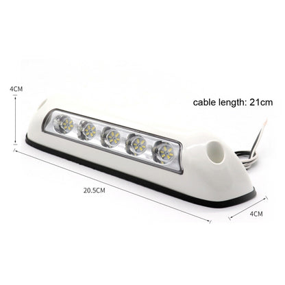 DC 12V 2.6W 6000K IP67 Marine RV Waterproof LED Stair Deck Dome Light Ceiling  Lamp, White Shell and Rubber Base, White Shell and Rubber Base