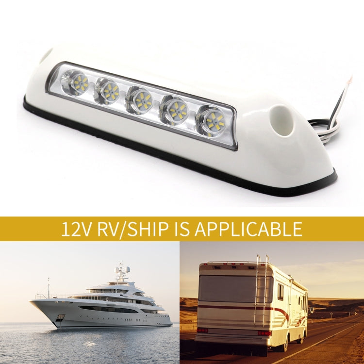 DC 12V 2.6W 6000K IP67 Marine RV Waterproof LED Stair Deck Dome Light Ceiling  Lamp, White Shell and Rubber Base, White Shell and Rubber Base