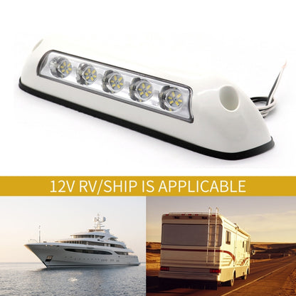 DC 12V 2.6W 6000K IP67 Marine RV Waterproof LED Stair Deck Dome Light Ceiling  Lamp, White Shell and Rubber Base, White Shell and Rubber Base