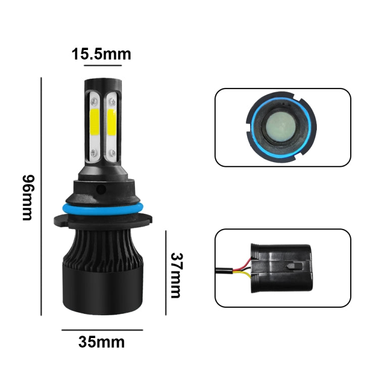 2 PCS S2 9004 / HB1 DC9-36V / 25W / 6000K / 2500LM IP68 Car LED Headlight Lamps