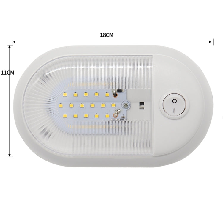 D4348 10-24V 3-3.5W 4000-4500K 280LM RV Yacht 24 PCS LED Lamps Dome Light Ceiling Lamp, with Independent Switch Control, D4348