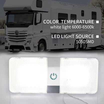 D4376D DC11-18V 6W 6000-6500K IP50 48LEDs SMD-5050 Marine RV Dimmable LED Dome Light Ceiling Lamp, with Touch Control, D4376D