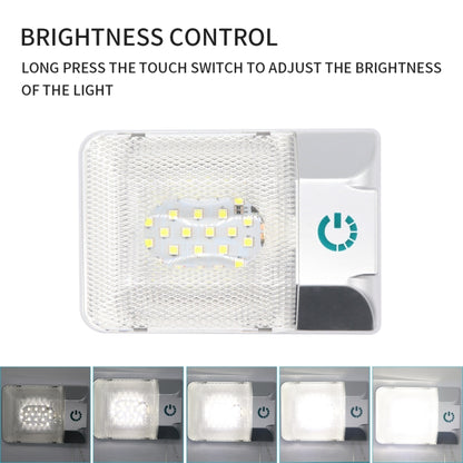 D4376S DC11-18V 3.6W 6000-6500K IP50 24LEDs SMD-5050 Marine RV Dimmable LED Dome Light Ceiling Lamp, with Touch Control, D4376S