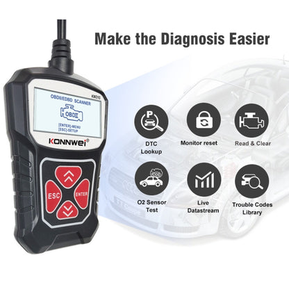 KONNWEI KW310 OBD Car Fault Detector Code Reader ELM327 OBD2 Scanner Diagnostic Tool, KW310