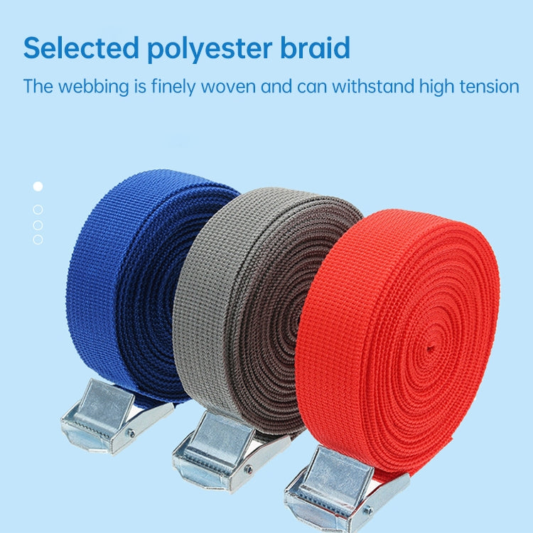 Car Tension Rope Luggage Strap Belt Auto Car Boat Fixed Strap with Alloy Buckle,Random Color Delivery, Size: 25mm x 1m, 1m
