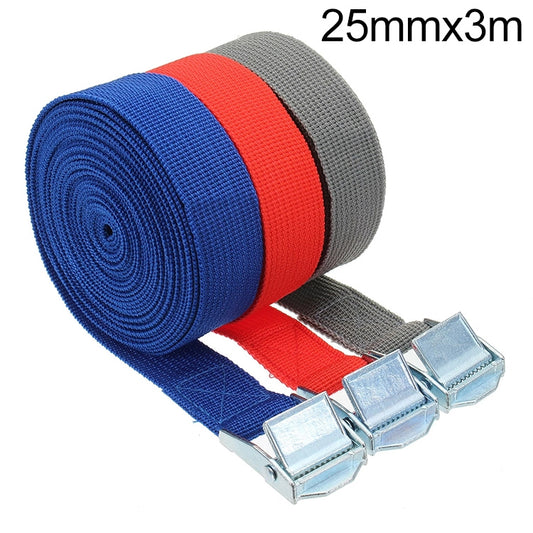 Car Tension Rope Luggage Strap Belt Auto Car Boat Fixed Strap with Alloy Buckle,Random Color Delivery, Size: 25mm x 3m, 3m