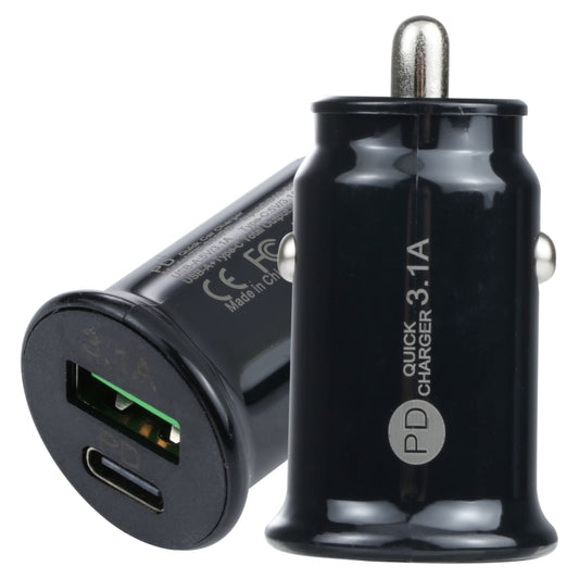 Chargeur de voiture mini à charge rapide TE-339PD 3.1A PD USB-C / Type-C + interface USB