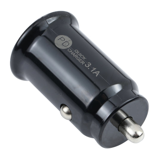 Chargeur de voiture mini à charge rapide TE-339PD 3.1A PD USB-C / Type-C + interface USB