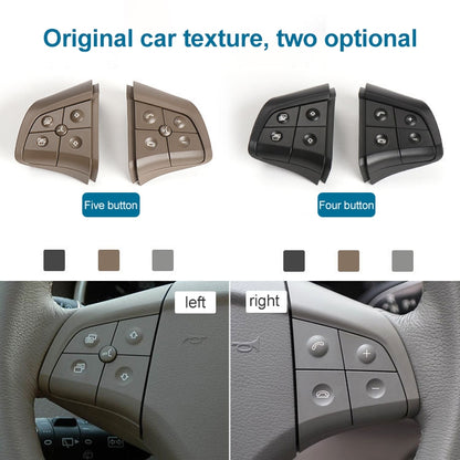 Auto Lenkradschalter-Bedienfeld, 4 Tasten, rechte Seite, 1648200110 für Mercedes-Benz W164, Linkslenker, 4 Tasten rechte Seite (Schwarz), 4 Tasten rechte Seite (Kaffee), 4 Tasten rechte Seite (Grau)