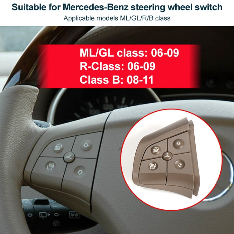Auto Lenkradschalter-Bedienfeld, 4 Tasten, rechte Seite, 1648200110 für Mercedes-Benz W164, Linkslenker, 4 Tasten rechte Seite (Schwarz), 4 Tasten rechte Seite (Kaffee), 4 Tasten rechte Seite (Grau)