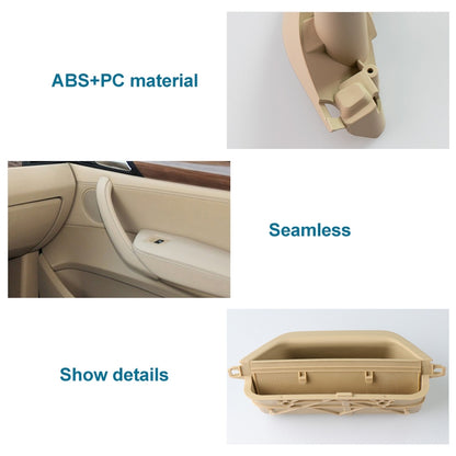 Car Front Left Inside Doors Handle Pull Trim Cover 5141 7394 519-1 for BMW X3 X4, Left Driving, Front Left Inside (Black), Front Left Inside (Beige)