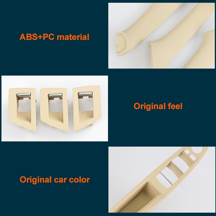 Cache de garniture de poignée de porte intérieure haute configuration 5141 7225 873 pour BMW F10 F18, conduite à gauche, version haute configuration (beige), version haute configuration (noir), version haute configuration (blanc cassé)