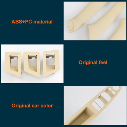 Cache de garniture de poignée de porte intérieure haute configuration 5141 7225 873 pour BMW F10 F18, conduite à gauche, version haute configuration (beige), version haute configuration (noir), version haute configuration (blanc cassé)