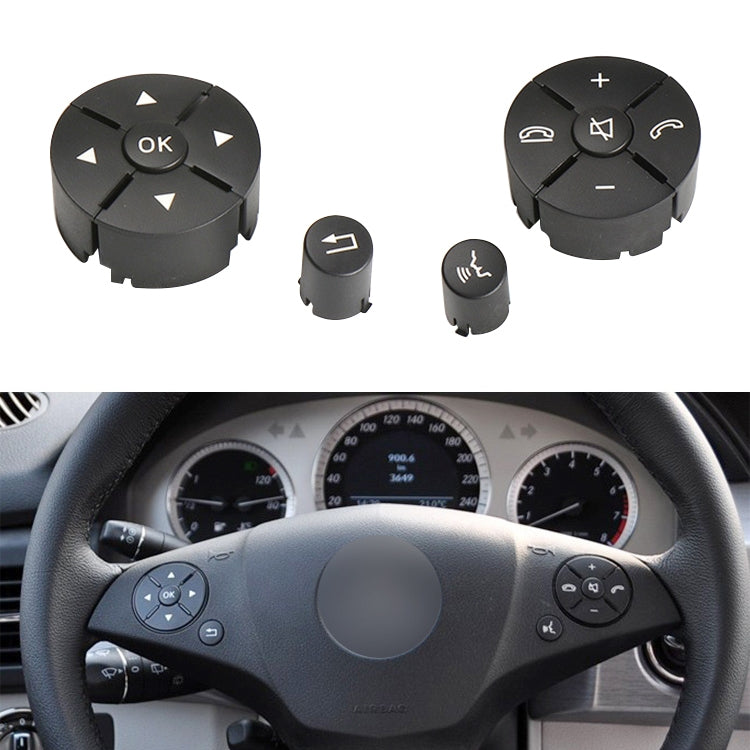 1 Pair Car Steering Wheel Switch Buttons Panel for Mercedes-Benz W204 2007-2014, Left Driving, 1 Pair (Black), 1 Pair (Grey), 1 Pair (Beige), 1 Pair (Brown)