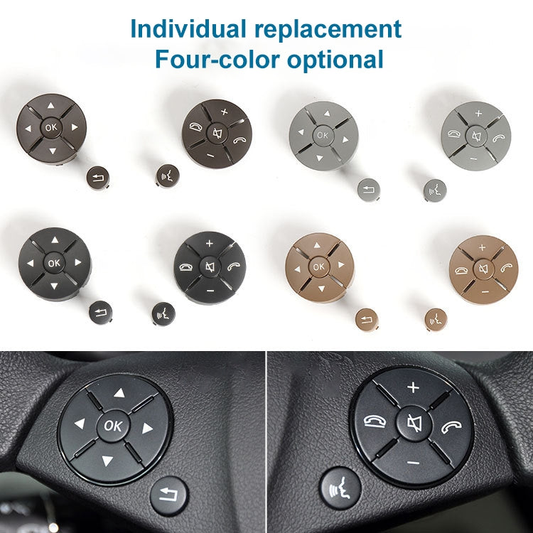 1 Pair Car Steering Wheel Switch Buttons Panel for Mercedes-Benz W204 2007-2014, Left Driving, 1 Pair (Black), 1 Pair (Grey), 1 Pair (Beige), 1 Pair (Brown)