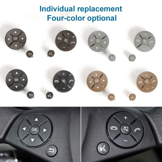1 Pair Car Steering Wheel Switch Buttons Panel for Mercedes-Benz W204 2007-2014, Left Driving, 1 Pair (Black), 1 Pair (Grey), 1 Pair (Beige), 1 Pair (Brown)