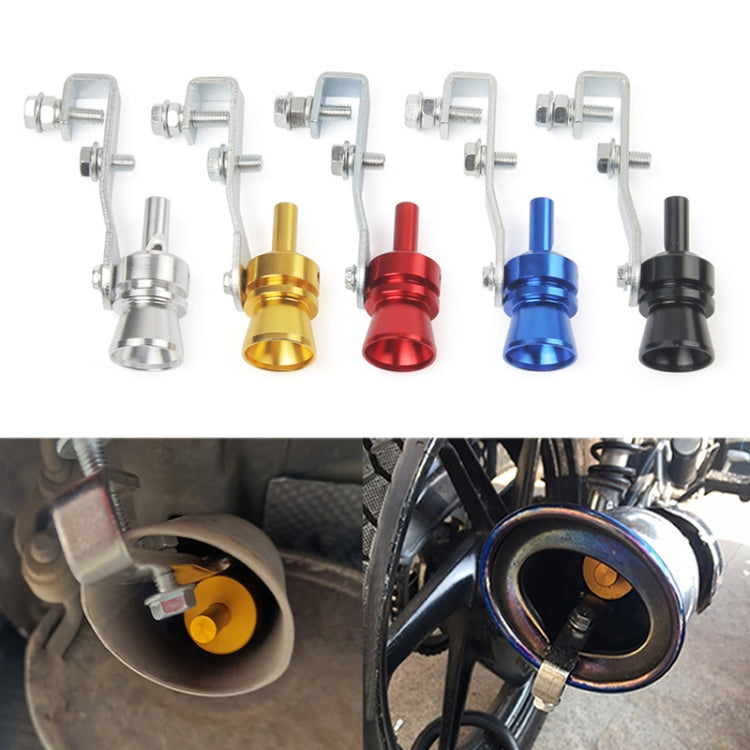 Universal Aluminum Turbo Sound Exhaust Muffler Pipe Whistle Car / Motorcycle Simulator Whistler, Size: M, Outside Diameter: 23mm, Size: M (Black)